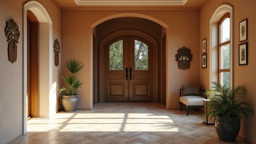 Herringbone Entryway in Natural Stone