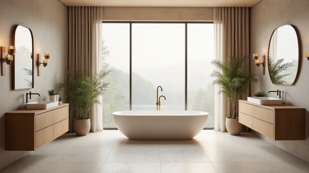Luxury bathroom with large-format porcelain tile installed by StoneSet Tile Studio